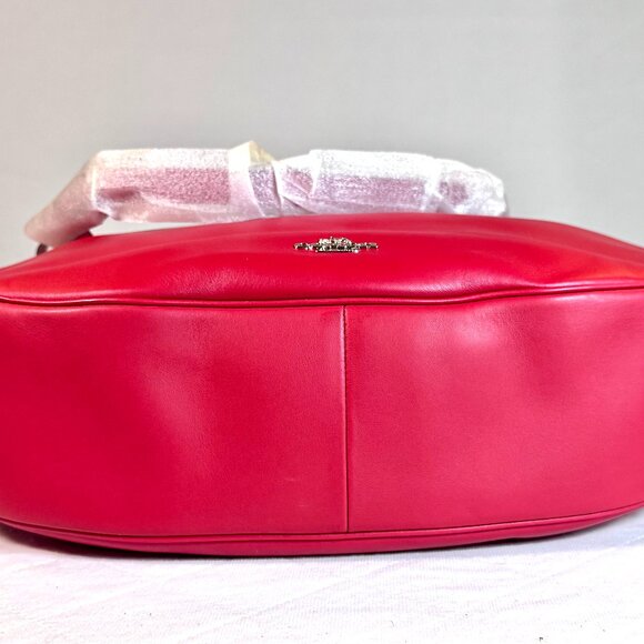 COACH F36026 NOMAD HOBO GLOVETANNED LEATHER HANDBAG PURSE SV/TRUE RED NWT - Picture 4 of 6
